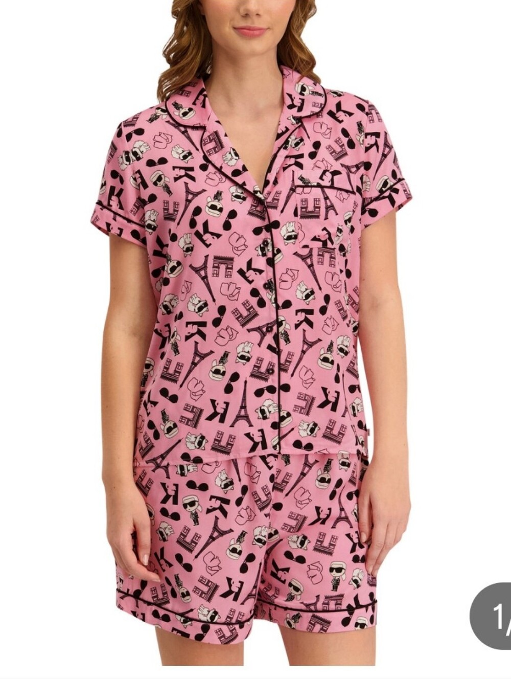 (6) Karl Lagerfeld  Ladies 2pies Notch Collar Pajama Set